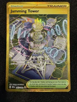 Pokemon TCG Jamming Tower GOLD Card 243/182 Destined Rivals Hyper Rare NM - Image 1