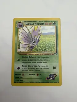 Pokemon TCG Gym Heroes Sabrina's Venomoth 34/132 - Non-Holo - Rare - LP - Image 1