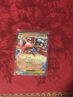 Pokemon Mega Lucario EX 077/132 Mega Evolutions Prize Pack Series 8 Play Stamp - Image 1