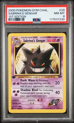 2000 POKEMON GYM CHALLENGE 1ST EDITION #29 SABRINA'S GENGAR PSA 8 - Image 1