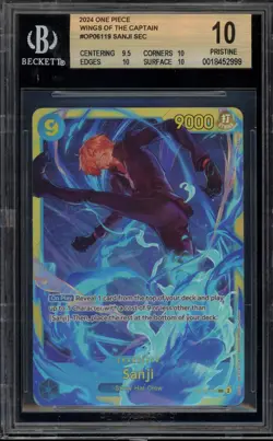 One Piece CCG Sanji Wings of the Captain SEC OP06-119 BGS 10 Pristine - Image 1