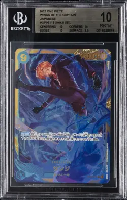 2023 ONE PIECE WINGS OF THE CAPTAIN JAPANESE SECRET RARE #OP06119 SANJI BGS 10 - Image 1