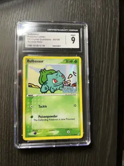 CGC 9 Bulbasaur EX Crystal Guardians 45/100 Reverse Holo Stamped Pokemon Card - Image 1