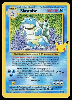 Blastoise 2/102 Holo Celebrations Classic Collection Pokemon Card - Image 1