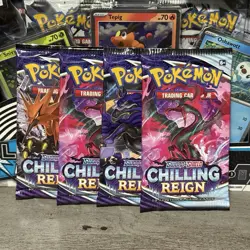 Pokemon SWSH Chilling Reign Booster Pack - 10 Cards NEW Factory Sealed x4 - Image 1