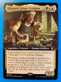 MTG 1x EXTENDED ART Brenard, Ginger Sculptor 35 Wilds of Eldraine Magic x1 NM - Image 1