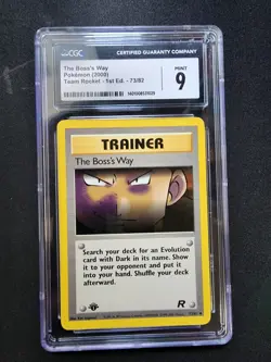 CGC 9 Pokemon TCG The Boss's Way Team Rocket 73 Regular 1st Edition Uncommon - Image 1