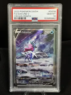 Pokemon Suicune V Full Art GG38/GG70 Crown Zenith #GG38 GEM MINT PSA 10 - Image 1