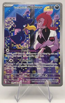 Pokemon Destined Rivals Team Rocket’s Murkrow Illustration Rare Card 200/182 - Image 1