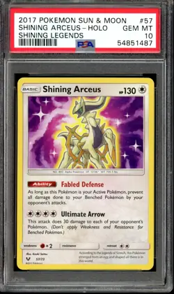 PSA 10 Shining Arceus 057/073 Shining Legends 2017 Pokemon GEM MINT - Image 1