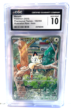 2025 POKEMON GEM MINT MEOWTH # 106/094 HOLO GRADE 10 AWESOME ! - Image 1