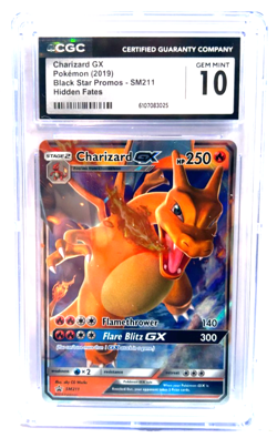 2019 POKEMON GEM MINT CHARIZARD GX # SM211 HOLO GRADE 10 AWESOME ! - Image 1