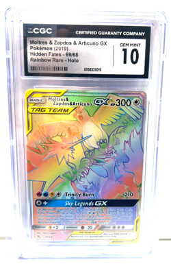 2019 POKEMON GEM MINT MOLTRES & ZAPDOS & ARTICUNO # 69/68 HOLO GRADE 10 AWESOME - Image 1