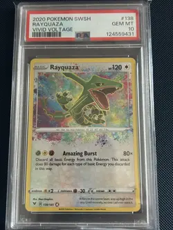 PSA 10 Amazing Rare Rayquaza Vivid Voltage Pokemon TCG - Image 1