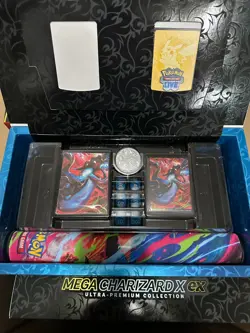 Pokemon Mega Charizard X Ultra Premium Collection EMPTY Playmat Sleeves 9x lot - Image 1