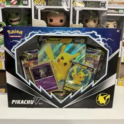 Pokemon TCG Pikachu V Box w/ 2 Evolving Skies & Brilliant Stars Booster Packs - Image 1
