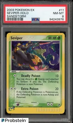 2003 Pokemon Ex Sandstorm #11 Seviper Holo PSA 8 NM-MT - Image 1