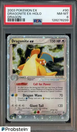 2003 Pokemon EX Dragon #90 Dragonite EX Holo PSA 8 NM-MT - Image 1