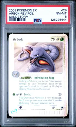 2003 Pokemon Ex Arbok Reverse Foil Sandstorm #29 PSA 8 NM-MT - Image 1