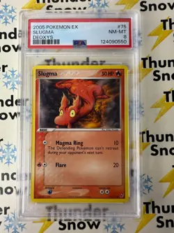 ⚡❄ 2005 Pokemon Deoxys EX #75 Slugma PSA 8 - Image 1