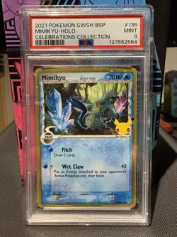 Mimikyu SWSH136 PSA 9 MINT 25th Celebrations Collection Pokemon TCG - Image 1