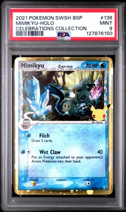 Pokemon Mimikyu SWSH136 136 Celebrations Collection Promo PSA 9 MINT - Image 1