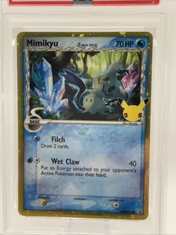 MIMIKYU HOLO PSA 9 2021 POKEMON SWSH BLACK STAR PROMO #SWSH136 CELEBRATIONS MINT - Image 2