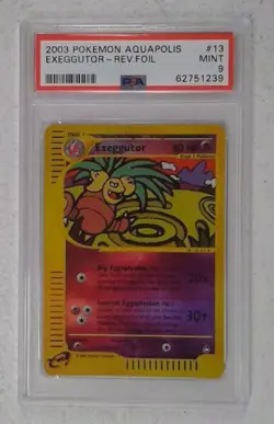 1x V0320: 2003: Exeggutor: 13/147: Aquapolis: Reverse Holo Rare: PSA: 9: Mint: - Image 1