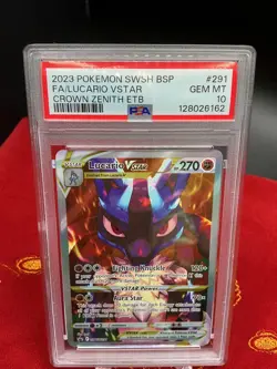 Lucario VSTAR - SWSH291 Pokemon Promo Crown Zenith ETB PSA 10 - Image 1