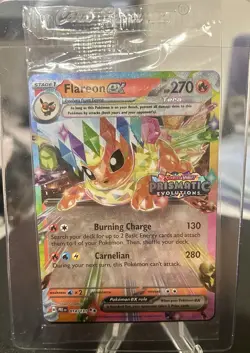 Flareon EX Pokemon Prismatic Evolutions STAMPED Promo 14/131 Surprise, Sealed - Image 1