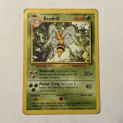 Pokemon TCG Base Set Unlimited WOTC - Beedrill 17/102 Non Holo Rare MP/LP - Image 1