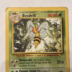 Pokemon TCG Base Set Unlimited WOTC - Beedrill 17/102 Non Holo Rare MP/LP - Image 2