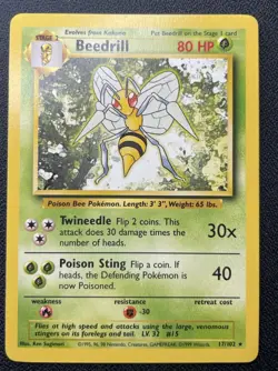 Pokemon Beedrill 17/102 Base Set Unlimited Rare NM / LP - Image 1