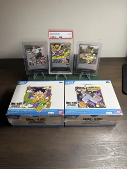 Dragon Ball Super Fusion World Manga Booster Box SB01 & SB02 + PSA 10 + 2 CARDS - Image 1