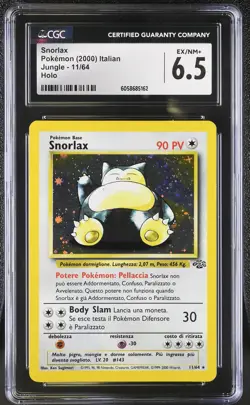 CGC 6.5 ITALIAN Snorlax 2000 Jungle 11/64 Holo Pokemon Card - Image 1
