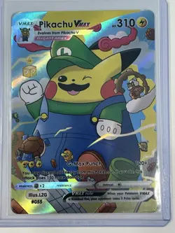 Yellow Pluto Village Fanart Mario And Luigi Pikachu VMAX Series 1, 2 Card Lot - Image 2