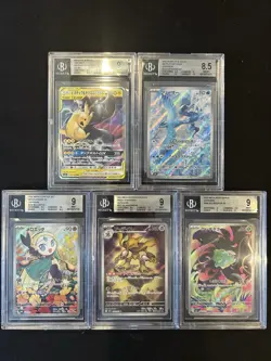 BGS 9 8.5 Pokemon Card Game Japanese Art Rare 5 Card Set Bulk Holo AR TAG TEAM - Image 1