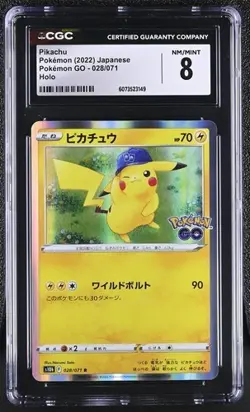 POKEMON GO 2022 JAPANESE PIKACHU S10B F 028/071 HOLO CGC NM/MINT 8 - Image 1