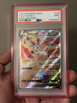 PSA Mint 9 - Sylveon V 184/203 SWSH Evolving Skies - Pokemon TCG 2021 Holo FA - Image 1