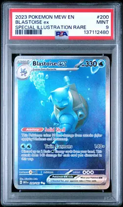 2023 POKEMON MEW EN-151 SPECIAL ILLUSTRATION RARE #200 BLASTOISE EX PSA 9 - Image 1