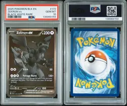 2025 POKEMON BLK EN-BLACK BOLT BLACK WHITE RARE #172 ZEKROM EX PSA 10 READ DESC - Image 3