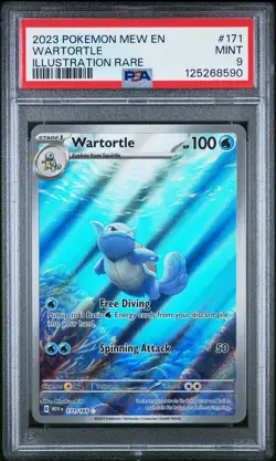 2023 POKEMON MEW EN-151 ILLUSTRATION RARE #171 WARTORTLE PSA 9 - Image 1