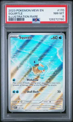 2023 POKEMON MEW EN-151 ILLUSTRATION RARE #170 SQUIRTLE PSA 8 - Image 1