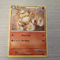 Pokemon TCG Arcanine 1/123 HeartGold SoulSilver (HS) Rare 2010 - Image 1