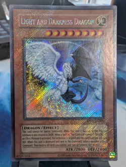 YuGiOh! Light and Darkness Dragon RP02-EN095 Secret Rare 2020 reprint Foil Bleed - Image 1