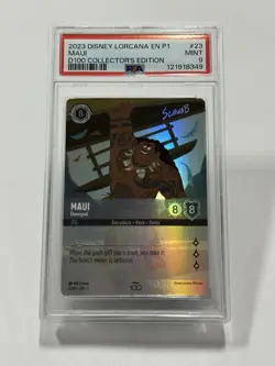 2023 Disney Lorcana EN P1 D100 Collector's Edition #23 MAUI Demigod PSA 9 - Image 1