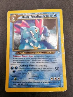 Pokemon Card Dark Feraligatr 5/105 Rare Holo Neo Destiny Set WOTC Heavy Played - Image 1