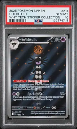2025 POKEMON WHITE FLARE TECH STICKER COLLECTION #211 GOTHITELLE PSA 10 - Image 1
