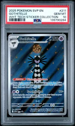 2025 POKEMON PROMO WHITE FLARE TECH STICKER COLLECTION #211 GOTHITELLE PSA 10 - Image 1