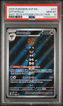 2025 POKEMON WHITE FLARE TECH STICKER COLLECTION #211 GOTHITELLE PSA 10 - Image 1
